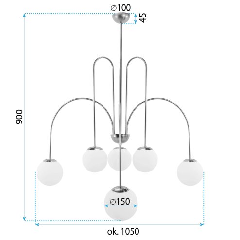 LAMP APP1584-6CP 80x80x80cm
