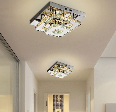 Ceiling LED Lamp Chandelier TOOLIGHT APP410-C Mirror Metal Cristal Square