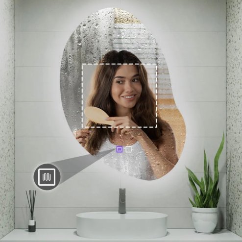 Bathroom LED Mirror REA CLOUD C 80x60cm