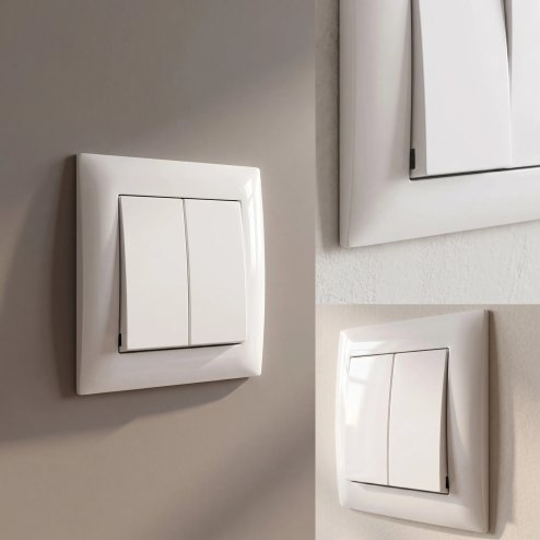 Toolight Double Switch Oste Jnh007-w Beige