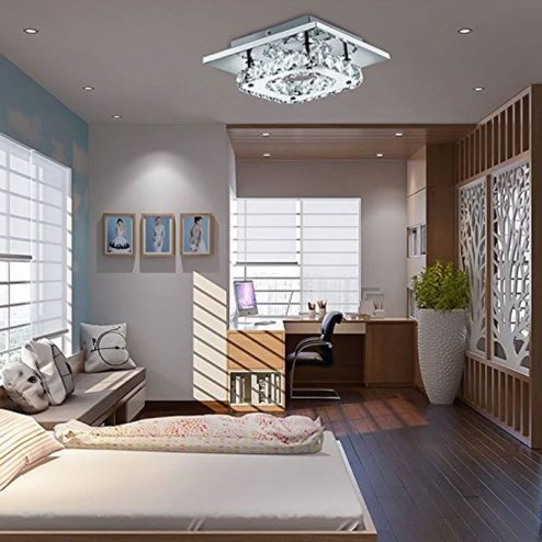 Ceiling LED Lamp Chandelier TOOLIGHT APP406-C Mirror Metal Cristal Square