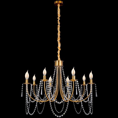 Chandelier Toolight APP766-8CP Crystal Gold Candles 8-light points E14 75x75x48,5-118,5cm