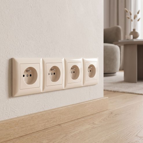 Toolight Quadruple Socket Frame Oste Jnh016-4f Beige