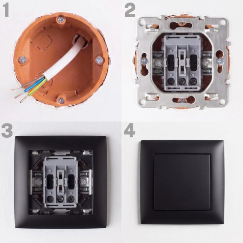 Toolight Single Switch With Frame Oste Jnh006-w Black