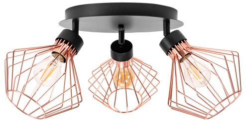 Ceiling Lamp Chandelier TOOLIGHT APP536-3C Loft Black Rose-Gold 3-light points E27 19x20x28Cm