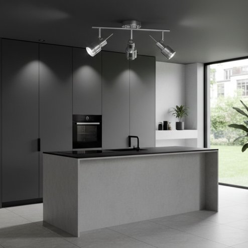 Ceiling Lamp Chandelier TOOLIGHT APP747-3C Spotlight 3 Chrome 3-light points GU10 18x46Cm