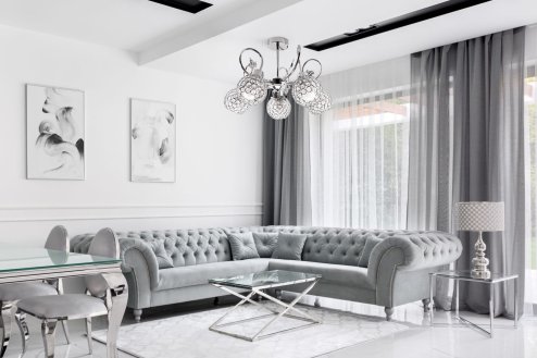 Chandelier Toolight APP636-5C Crystal Metal Leaf 5-light points E27 50x50x35cm