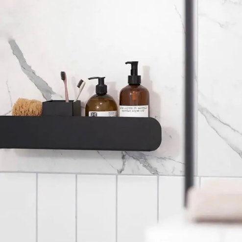 Bathroom Shelf Sf03 60Cm Black Matt