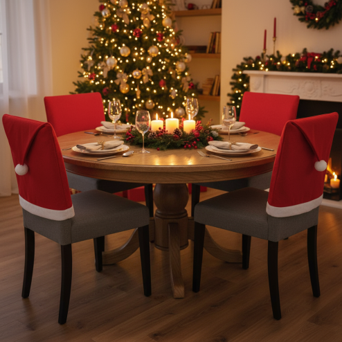 Christmas Chair Covers 2 pcs Santa's Hat