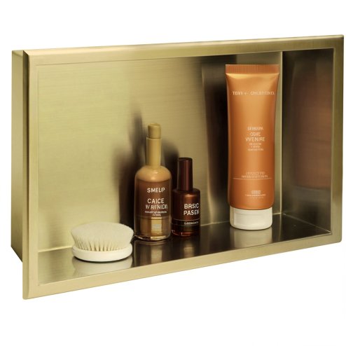 Built-in Stainless Steel Bathroom Shelf 30X45 Brushed Gold