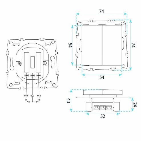 Toolight Double Switch Oste Jnh007-w White