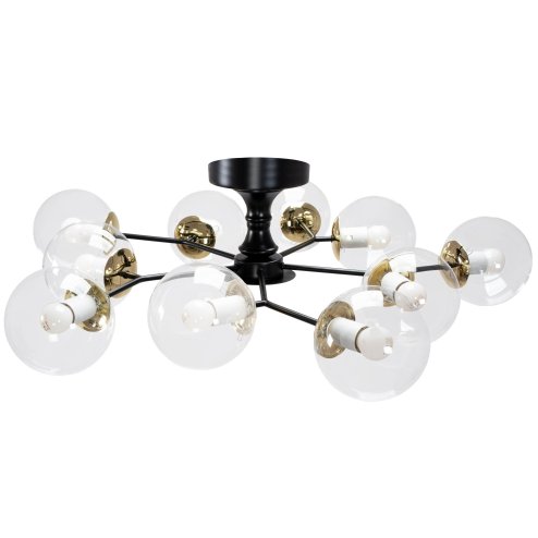 Chandelier Toolight APP1136-10C Black Gold Glass Balls E27 10-light points