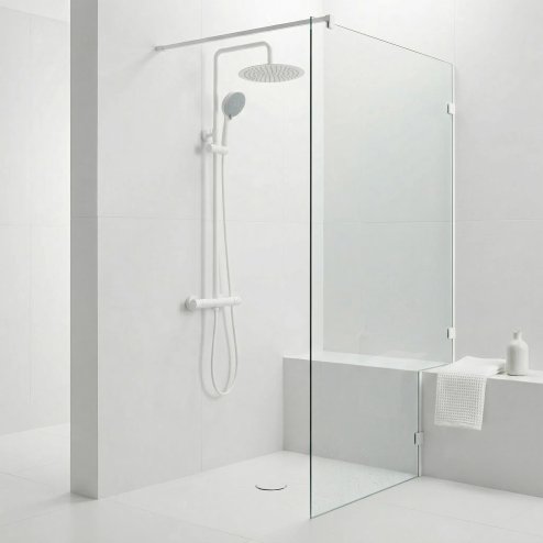 Shower Set Without Spout With Thermostat Rea Lungo White