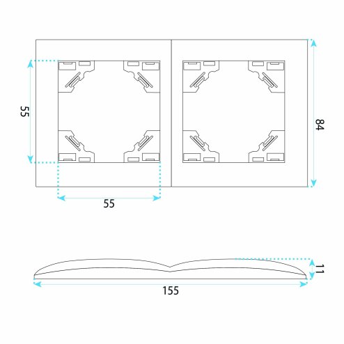 Toolight Double Socket Frame Oste Jnh014-2f Black