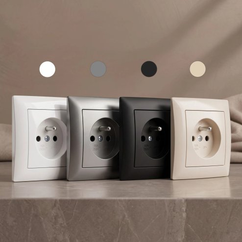 Toolight Single Socket Frame Oste Jnh013-1f Beige