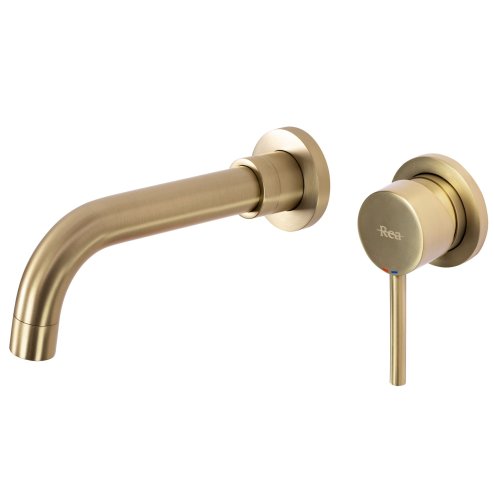 Concealed Basin Faucet REA Lungo Long Brush Gold + Box