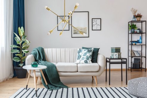 Pendant Lamp TOOLIGHT APP1115 Metal Gold E27 6-light points