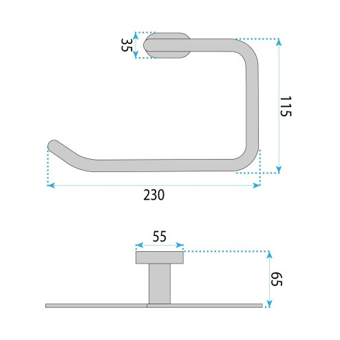 Rea Bathroom Hanger Ring 110 Til Brush Copper