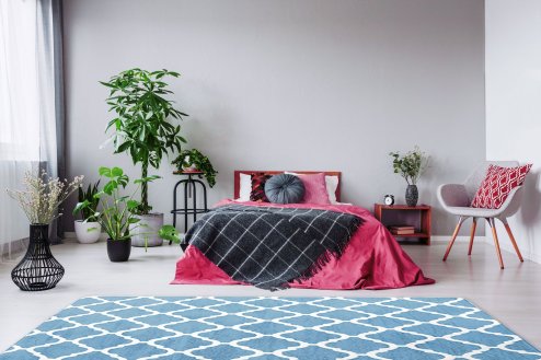 PLUSH CARPET CLOVER BLUE 1.40*2.00