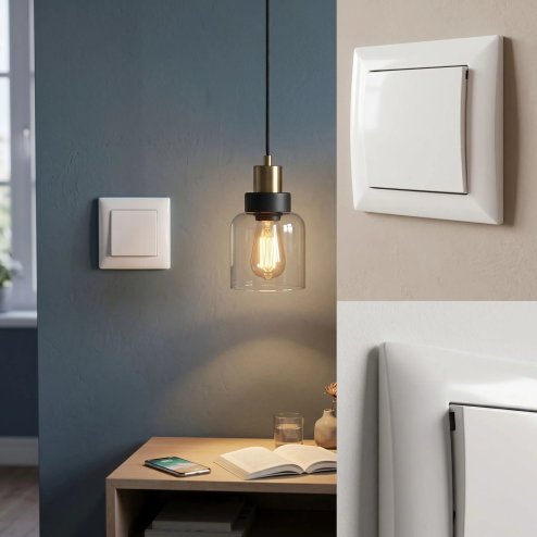 Toolight Single Switch With Frame Oste Jnh006-w White