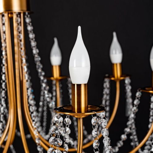 Chandelier Toolight APP765-6CP Crystal Gold Candles 6-light points E14 60x60x42-112cm