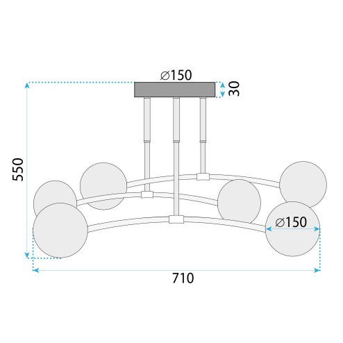 LAMP APP1577-5CP GOLD MAT