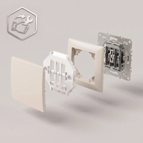 Toolight Single Switch With Frame Oste Jnh006-w Beige