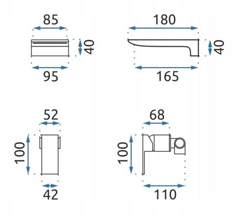 Concealed Basin Faucet REA Mason Gold