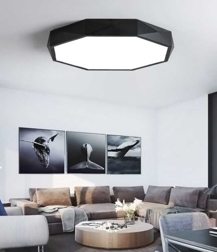 Ceiling Lamp Chandelier TOOLIGHT APP862-C Diamond Black Round 4-light points E27 40x8Cm
