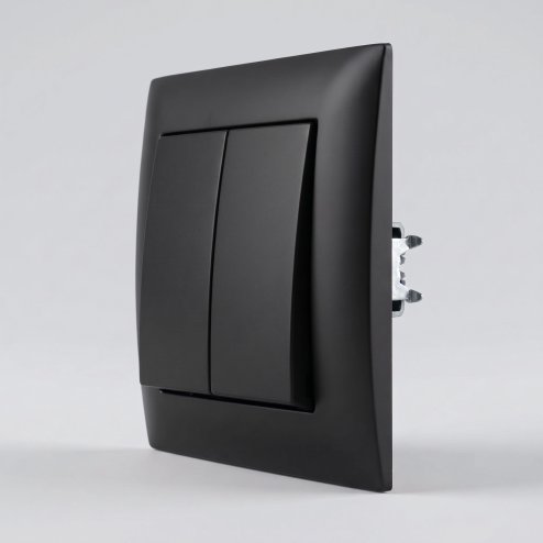 Toolight Double Switch With Frame Oste Jnh007-w Black