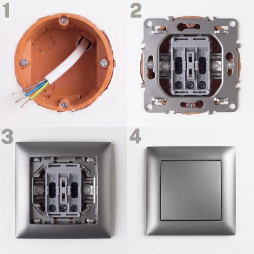 Toolight Single Switch Oste Jnh006-w Grey