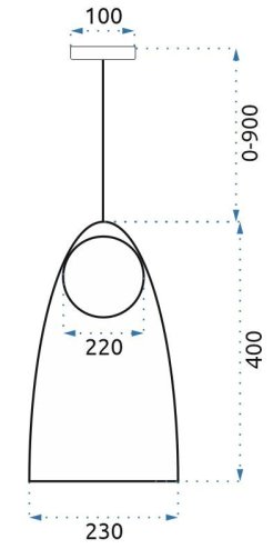 Pendant Lamp TOOLIGHT APP1029-1CP Round 1-light point G9 23x23x40-130cm