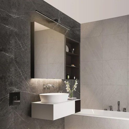 Bathroom Wall LED Light TOOLIGHT APP1342-W Black 9W 60cm