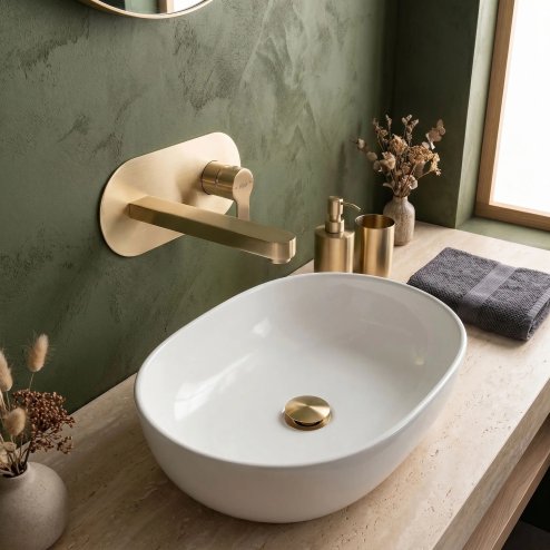 Concealed Washbasin Tap Rea Arcos Brush Gold