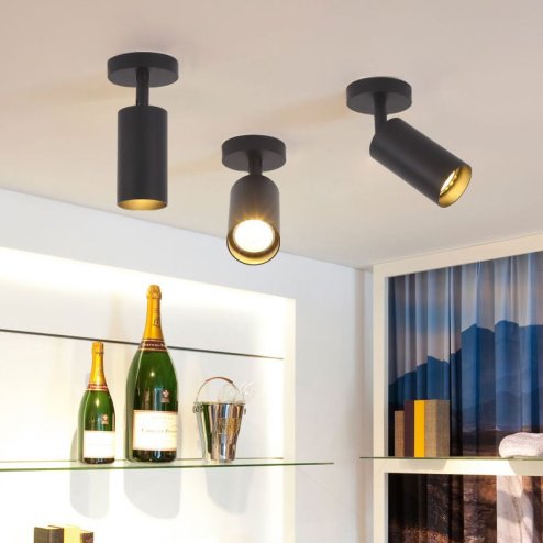Ceiling Lamp Chandelier TOOLIGHT APP1244-1C Black GU10