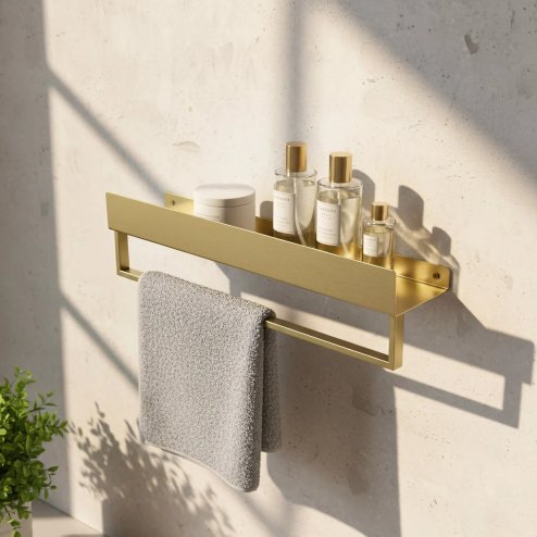Bathroom Shelf Sf01 60Cm Brushed Gold