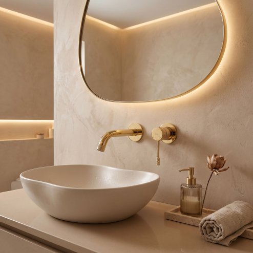 Wall Mounted Basin Faucet Rea Venti Gold