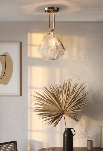 Pendant Lamp TOOLIGHT APP1025-1CP Gold 1-light point E27 20x20x47cm