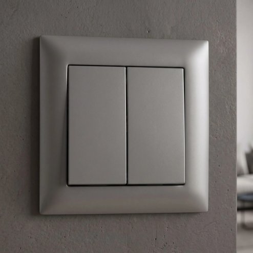 Toolight Double Switch With Frame Oste Jnh007-w Grey