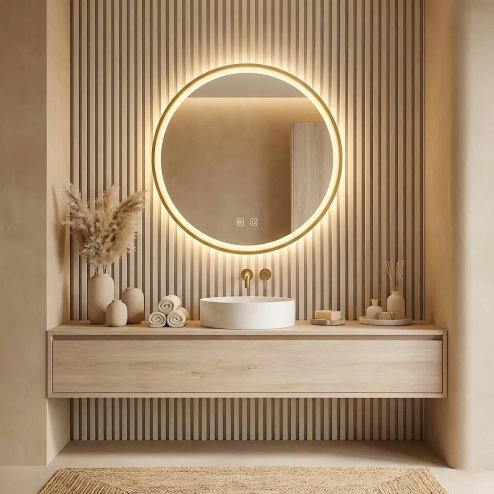 Bathroom LED Mirror REA MMJ 70cm Gold