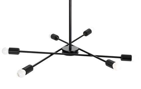 Pendant Lamp TOOLIGHT APP1114-6CP Black Metal E27 6-light points