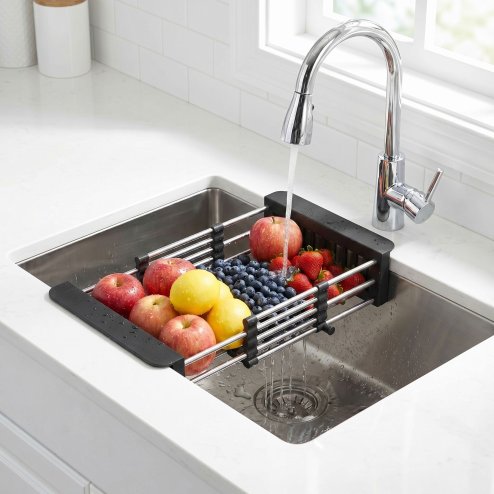 Telescopic Sink Dish Drying Rack Rea P14487 Black
