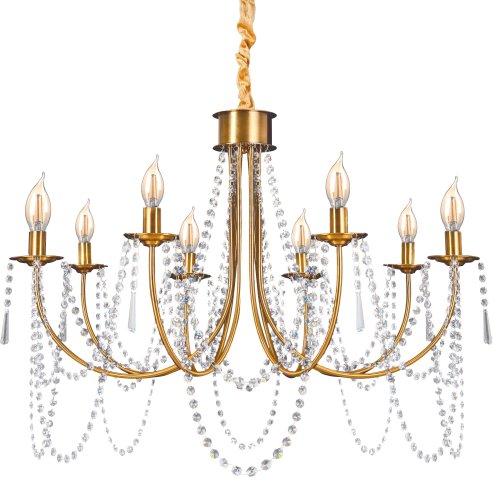 Chandelier Toolight APP766-8CP Crystal Gold Candles 8-light points E14 75x75x48,5-118,5cm