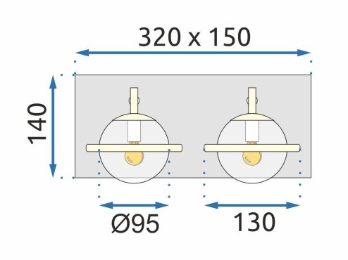Wall Light Toolight APP1221-2W G9 gold