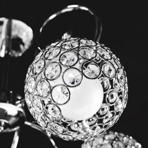 Chandelier Toolight APP636-5C Crystal Metal Leaf 5-light points E27 50x50x35cm