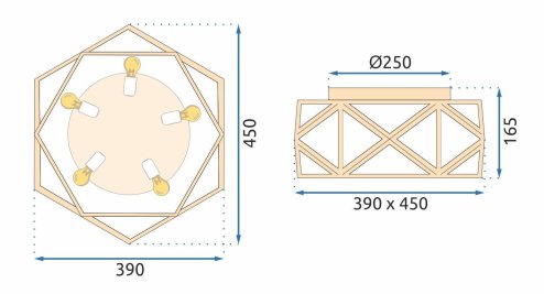 Ceiling Lamp Chandelier TOOLIGHT APP1239-C Gold 45cm E27