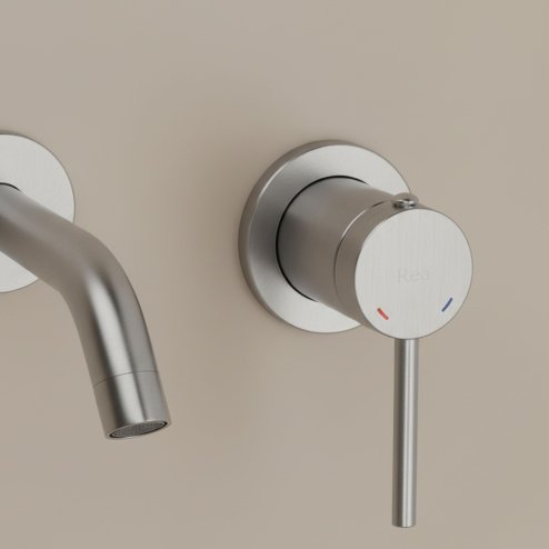 WALL MOUNTED BASIN FAUCET REA CLIF BRUSHED NICKEL