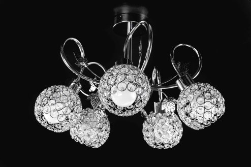 Chandelier Toolight APP636-5C Crystal Metal Leaf 5-light points E27 50x50x35cm
