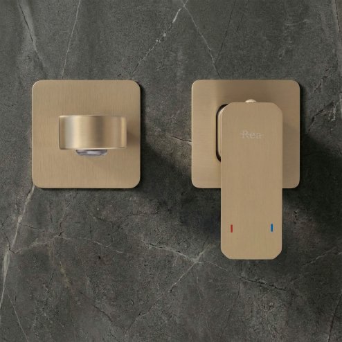 CONCEALED WASHBASIN TAP REA ARLO BRUSH GOLD