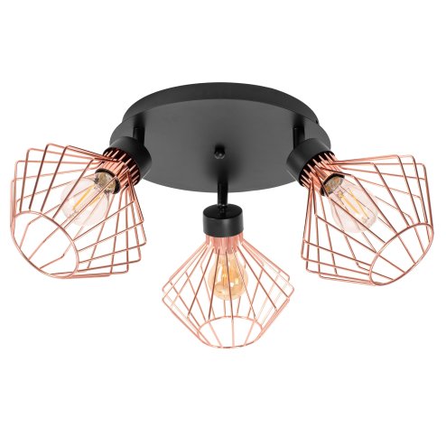 Ceiling Lamp Chandelier TOOLIGHT APP536-3C Loft Black Rose-Gold 3-light points E27 19x20x28Cm